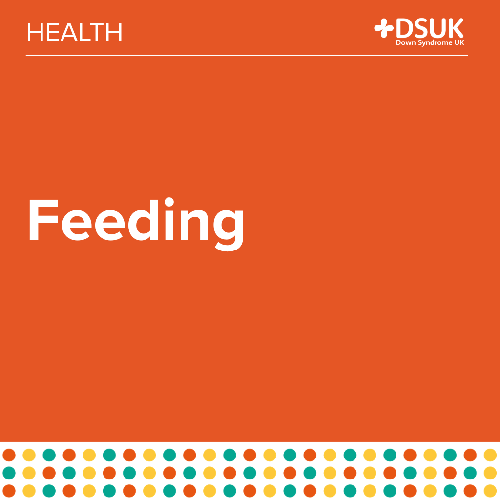 Orange tile with word Feeding