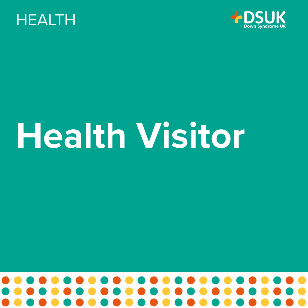 Teal tile with word Health Visitor