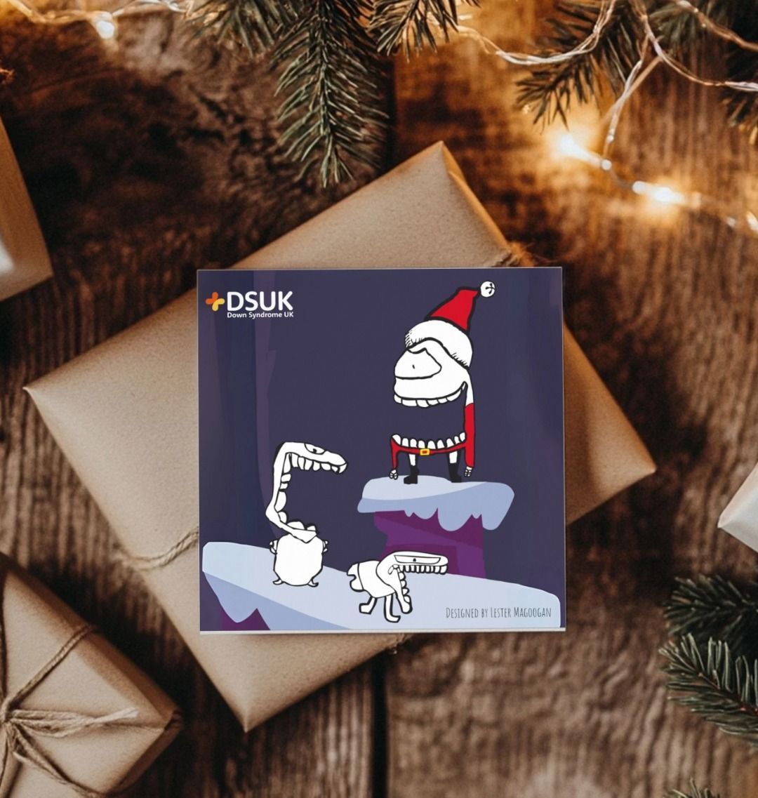 'Santa's icy landing' – Christmas card by Lester Magoogan