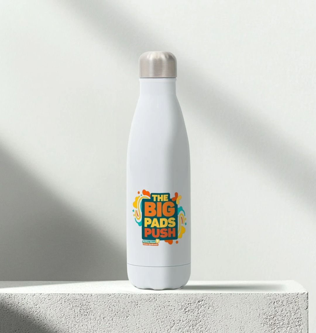 Big PADS Push stainless steel water bottle