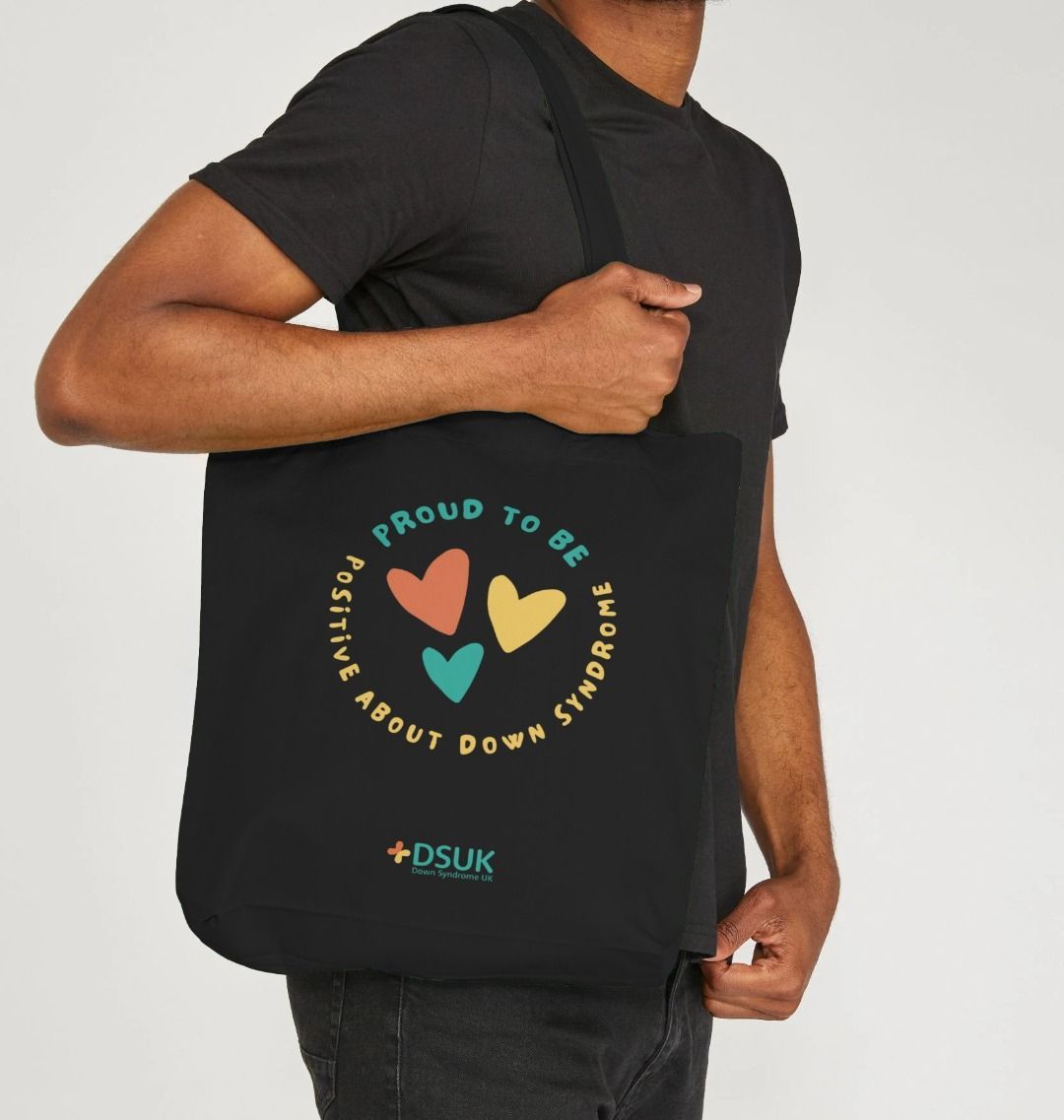 "Proud to be Positive About Down Syndrome" Heart Tote Bag