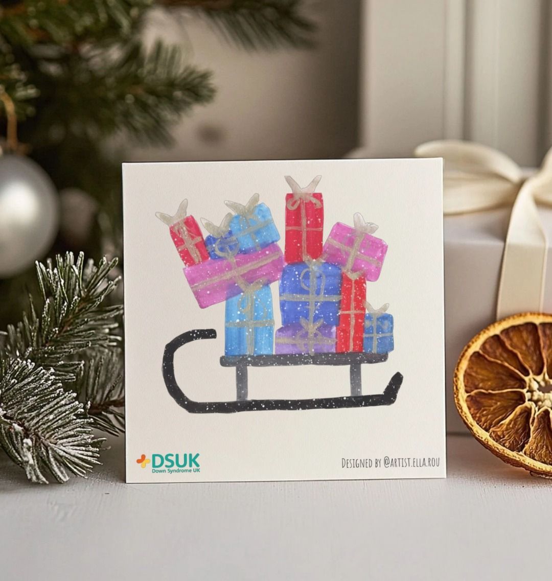 Snowy sleigh ride – Greeting card by Ella Evenson